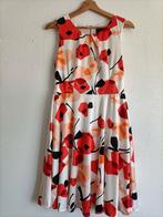 Leuk jurkje vintage look, wit met oranje zwart patroon Fever, Fever, Wit, Knielengte, Gedragen