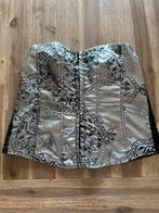 Zilver/zwarte top, bodice, voorkant sluiting mt s/m 38/40, Maat 38/40 (M), Zwart, Ophalen of Verzenden, Zo goed als nieuw