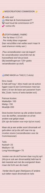 Dino mask commission miso, Antiek en Kunst, Ophalen of Verzenden