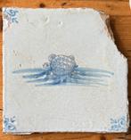 Zeldzame antieke tegel met een schildpad 2e helft 17e eeuw, Ophalen of Verzenden