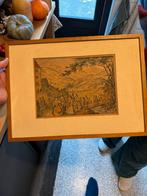 Oude ingelijste prent, Ophalen of Verzenden