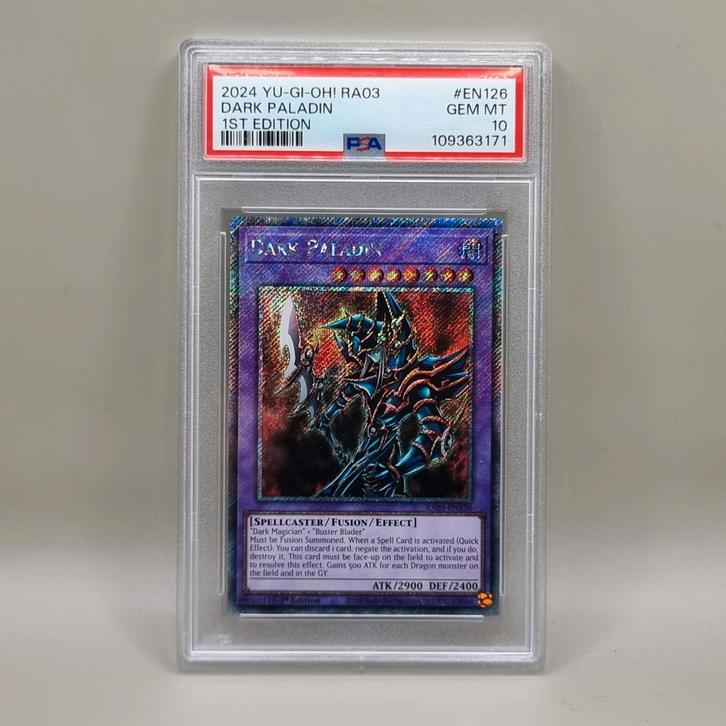 Yu-Gi-Oh! Dark Paladin PSA 10 platinum secret rare, Hobby en Vrije tijd, Verzamelkaartspellen | Yu-gi-Oh!, Nieuw, Losse kaart