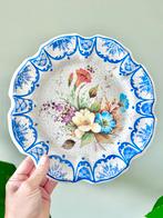 Vintage bloemen wandbord wanddecoratie art wall, Antiek en Kunst, Ophalen of Verzenden