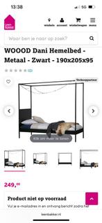Woood hemelbed zwart metaal, Huis en Inrichting, Slaapkamer | Bedden, Ophalen, Gebruikt, 90 cm, Eenpersoons