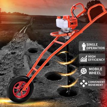 Grondboor met kar en 3 boren 150 200 en 250 mm beschikbaar voor biedingen