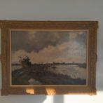 Jan Costerus Gronings landschap olieverf op doek, Ophalen of Verzenden