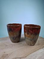 2 handgemaakte keramiek bekers 'Copper Love' medium, Keramiek, Nieuw, Ophalen of Verzenden, Overige stijlen