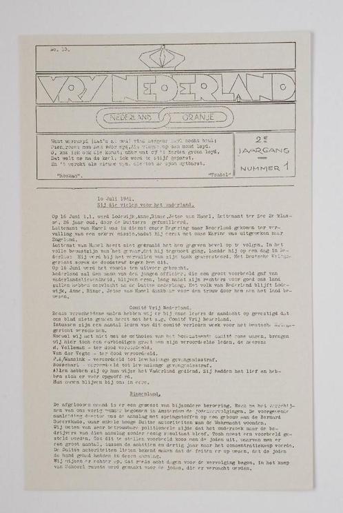 10 juli 1941 - Vrij Nederland | Heruitgave, Boeken, Tijdschriften en Kranten, Zo goed als nieuw, Krant, Verzenden
