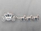 Zilveren Miniatuur Koets met Paarden, Ophalen of Verzenden, Zilver