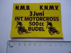 sticker oud Budel Motorcross NMB KNMV cross motor race retro, Verzamelen, Verzenden, Zo goed als nieuw, Bedrijf of Vereniging
