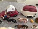 Sleich paarden trekwagen met 19  paarden 3 hondjea, Ophalen of Verzenden, Zo goed als nieuw