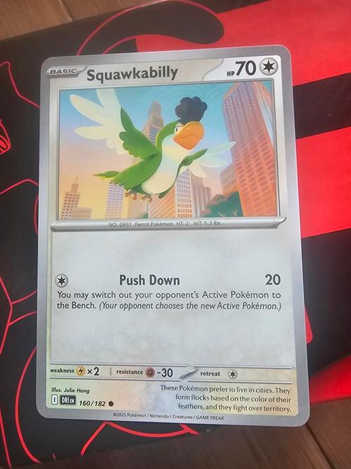 Pokémon kaart - Destined Rivals - Squawkabilly 160/182, Hobby en Vrije tijd, Verzamelkaartspellen | Pokémon, Nieuw, Losse kaart