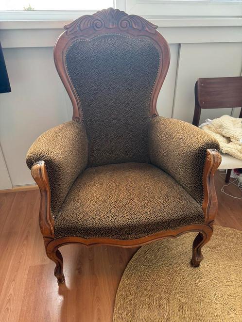 Hele mooie barokstoel met luipaard bekleding, Antiek en Kunst, Antiek | Meubels | Stoelen en Banken, Ophalen