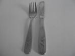 vintage kinderbestek hertje vork mes 14-17 cm RVS Amefa 1960, Antiek en Kunst, Antiek | Bestek, Ophalen of Verzenden