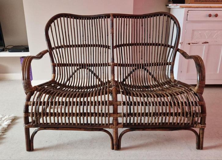 Rotan Bandung bank - donkere uitvoering en goede staat!, Tuin en Terras, Tuinbanken, Gebruikt, Rotan, Ophalen of Verzenden