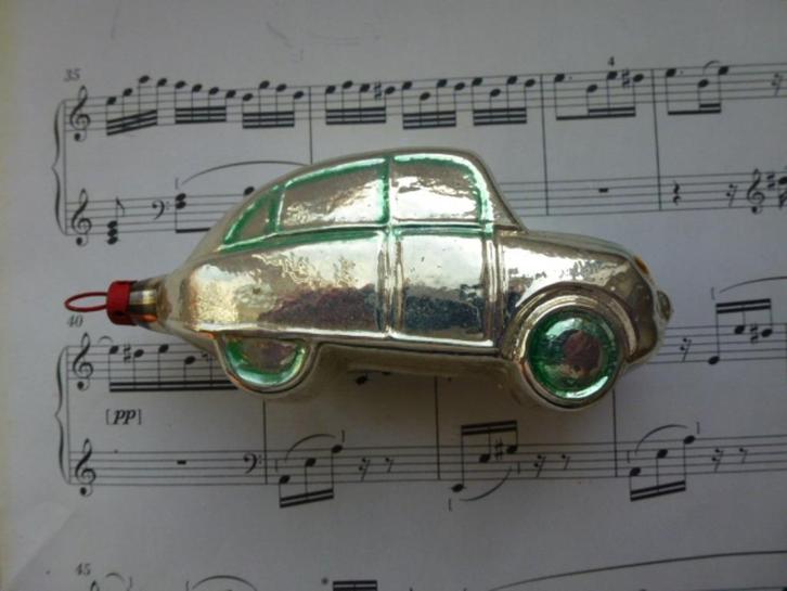 oude glazen kerstbal auto, Diversen, Kerst, Gebruikt, Verzenden