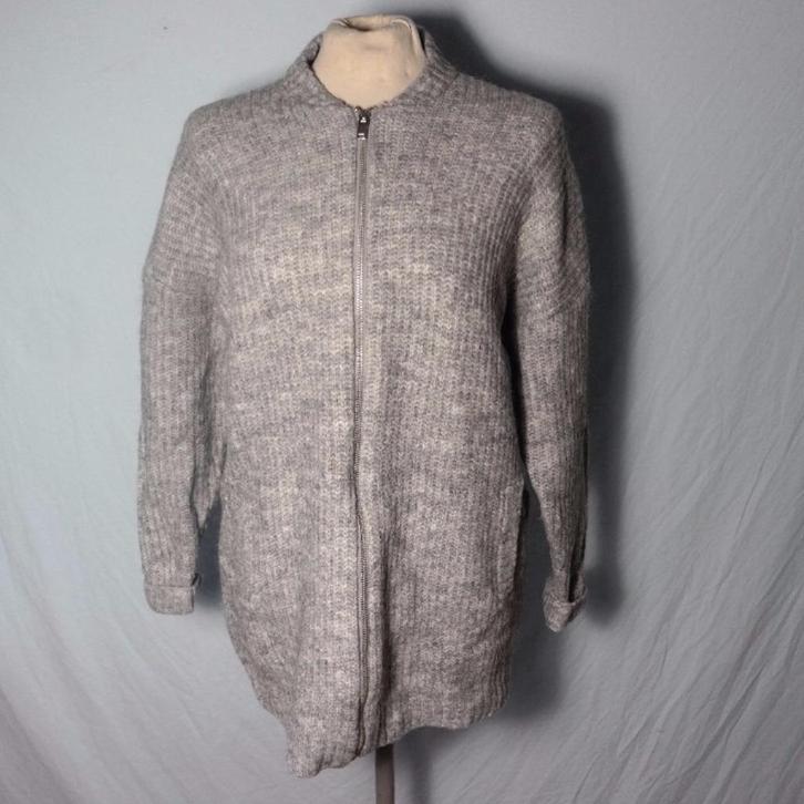 Grijs damesvest.12% wol 6% alpaca. Mt S. Merk Divided, Kleding | Dames, Truien en Vesten, Zo goed als nieuw, Maat 36 (S), Grijs