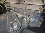 Diverse Erlenmeyer flessen, Antiek en Kunst, Antiek | Glas en Kristal, Ophalen of Verzenden