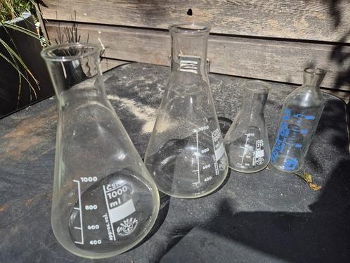 Diverse Erlenmeyer flessen, Antiek en Kunst, Antiek | Glas en Kristal, Ophalen of Verzenden