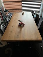 Massief eiken tafel 100x250 met stalen poten, Huis en Inrichting, Tafels | Eettafels, Ophalen, Gebruikt, Eikenhout, 200 cm of meer