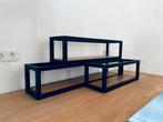 Stalen/metalen wandrekken, 3 stuks, zwart gepoedercoat, Ophalen, Zo goed als nieuw, Minder dan 100 cm
