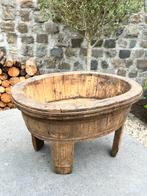 Olijfbak, houten schaal op poten, Ophalen of Verzenden, Zo goed als nieuw, Ovaal, Hout