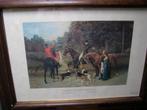 prent The Huntsmans Wedding, Engels, ingelijst 87x67cm 1909, Ophalen, Gebruikt, Print, 75 tot 100 cm