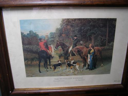 prent The Huntsmans Wedding, Engels, ingelijst 87x67cm 1909, Huis en Inrichting, Woonaccessoires | Schilderijen, Tekeningen en Foto's