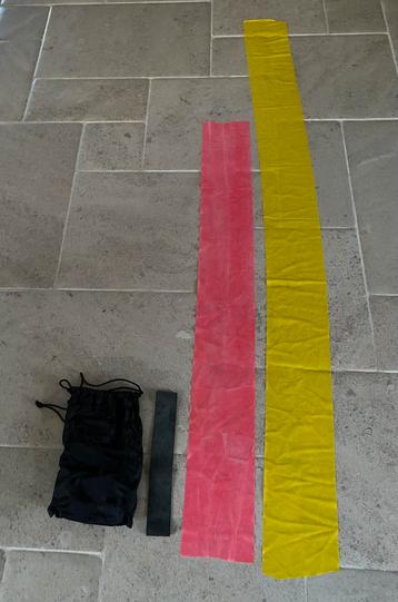 3 Fitness Weerstandsbanden, Elastieken compleet met draagtas beschikbaar voor biedingen