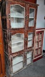 Prachtige zeldzame Vintage Indonesische vitrinekast kasten, Met deur(en), Ophalen of Verzenden, Zo goed als nieuw, 150 tot 200 cm
