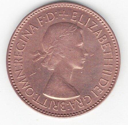25-2425 Engeland 1/2 penny 1953, Postzegels en Munten, Munten | Europa | Niet-Euromunten, Losse munt, Overige landen, Verzenden