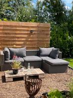 Loungeset hoekbank + losse stoel incl kussens, 5 zitplaatsen, Gebruikt, Rotan, Bank
