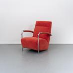 1 Leolux Scylla fauteuil hoge rug rood gemeleerd, Huis en Inrichting, Fauteuils, Niet ingevuld, Niet ingevuld, Leer, Ophalen of Verzenden