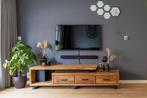 Zeer uniek Indonesisch TEAK Tv meubel, Ophalen, Gebruikt, 200 cm of meer, 25 tot 50 cm