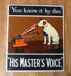 HMV emaille bord metalen schildje His Master's Voice LP, Ophalen of Verzenden, Gebruikt