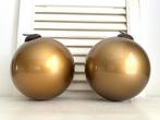 Twee grote oude glas heksenballen bronskleur, Diversen, Ophalen