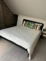 Ikea Slatum bed 140x200 + matras en toebehoren, Ophalen, Zwart, Tweepersoons, 140 cm