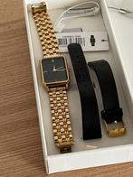 Rosefield Octagon Zwart Horloge + Extra Bandje, Sieraden, Tassen en Uiterlijk, Horloges | Dames, Overige merken, Staal, Polshorloge