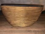 Capi Europe - Bloempot Ovaal Rib - 59x14x34 - Goud, Tuin en Terras, Bloembakken en Plantenbakken, Ophalen, Tuin, Kunststof, Minder dan 30 cm