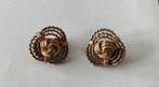 Vintage jaren '80 goudkleurige knoop clips., Sieraden, Tassen en Uiterlijk, Oorbellen, Ophalen of Verzenden, Gebruikt
