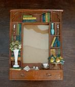 Zeldzaam retro 3D fotolijst met antieke studeerkamer, Ophalen of Verzenden