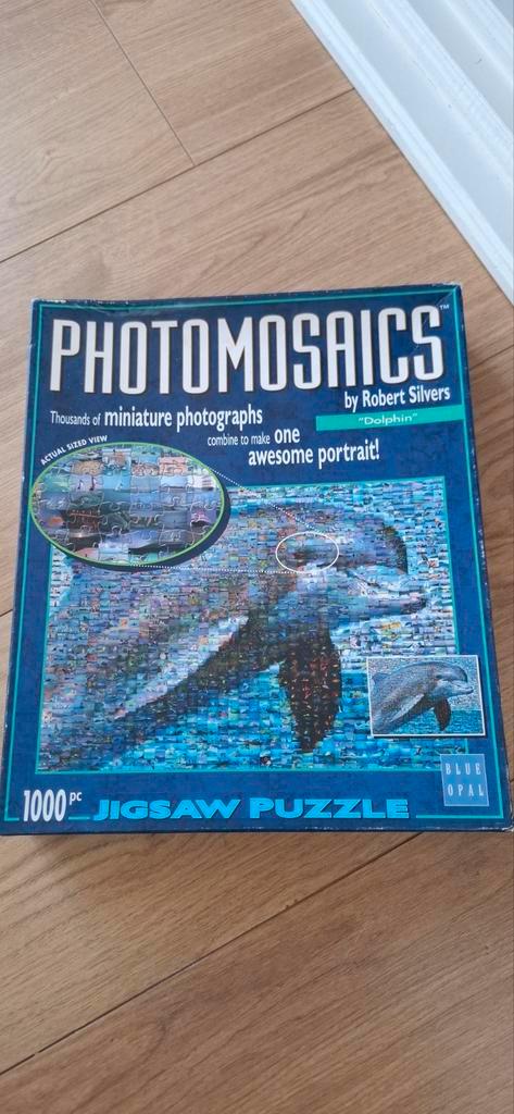 Photomosaics Legpuzzel - Dolfijn - 1000 stukjes, Hobby en Vrije tijd, Denksport en Puzzels, Gebruikt, Legpuzzel, 500 t/m 1500 stukjes