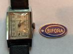 Bifora nos ongedragen jaren 30 vintage horloge, Overige merken, Staal, Met bandje, Polshorloge