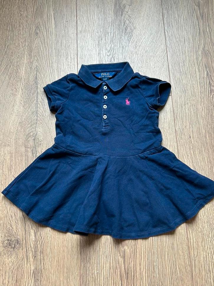 Polo Ralph Lauren navy polo jurkje maat 92 (2T), Kinderen en Baby's, Kinderkleding | Maat 92, Zo goed als nieuw, Meisje, Jurk of Rok
