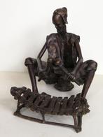 afrikaanse marimba speler brons, Antiek en Kunst, Brons, Ophalen