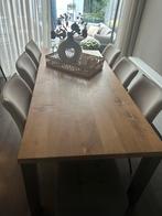 Massief Eiken Eettafel & Salontafel Set, Huis en Inrichting, Tafels | Eettafels, 200 cm of meer, Zo goed als nieuw, Rechthoekig