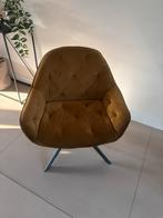 Okergele Velvet Fauteuil ( nieuw €174/ weinig gebruikt), Minder dan 75 cm, Ophalen of Verzenden, Zo goed als nieuw, Stof