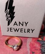 18K gold-plated ring 💍 ANY JEWELRY 💍 Witte parel Mt 16,5, Sieraden, Tassen en Uiterlijk, Ringen, Nieuw, Ophalen of Verzenden
