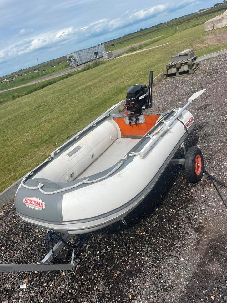 Rubberboot met 3.5 PK Mercury, Watersport en Boten, Bootonderdelen, Zo goed als nieuw, Ophalen