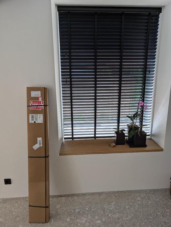 Houten Jaloezieën - Zwart, Huis en Inrichting, Stoffering | Gordijnen en Lamellen, Nieuw, 150 tot 200 cm, 100 tot 150 cm, Zwart